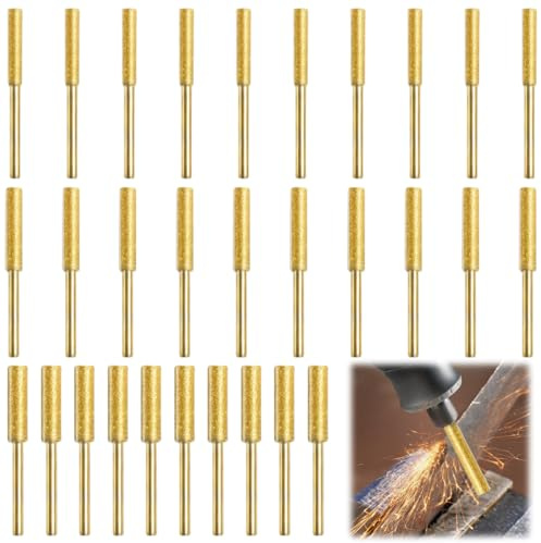 30 Pièces Affuteuse de Chaine Tronconneuse (4 mm/4,8 mm/5,5 mm) 3 Tailles Affûteur de Tronçonneuse Diamant Lime pour Chaine de Tronconneuse Convient aux Tronçonneuses à Chaîne à Essence/électriques