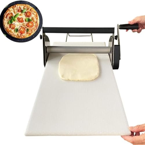 Sfogliatrice Manuale, Pressa per Pizza Pieghevole, Stendipasta Da Tavolo in Acciaio Inox, Spessore Regolabile, Per Pizza, Croissant, Pasticceria E Fondente,Rs101
