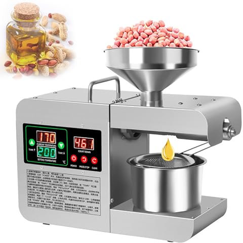 Presse à huile électrique automatique, extracteur d'huile de noix en acier inoxydable pour arachide, tournesol, noix de coco, graines de soja, usage domestique et commercial