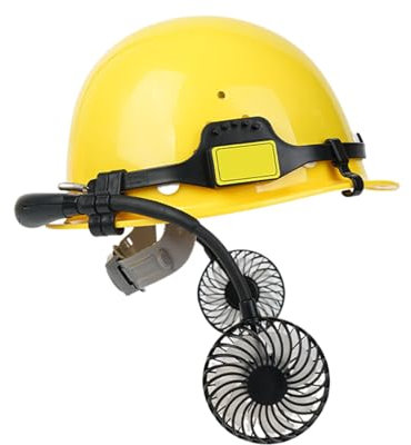 Lunaobrik Belüftete BAU Sicherheitshelm - Bauhelm | Einstellbarer Winkel Wiederaufladbarer Ventilator Für Heimwerken Baustelle Baumfällen Forstarbeiten