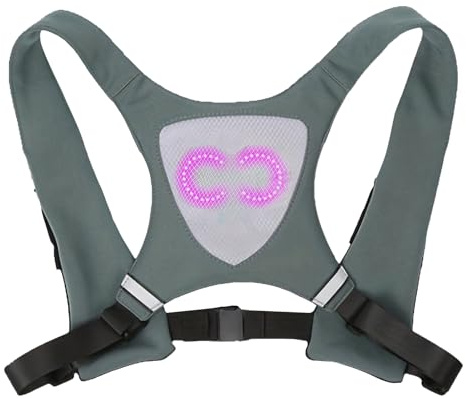 Sghtil Giubbotto Luminoso da Corsa,Gilet Rifrangente da Corsa con Luci RGB | Equipaggiamento di Sicurezza Regolabile Impermeabile per Ciclismo adatto a Donne Uomini Adulti e Bambini per Runner Jogging