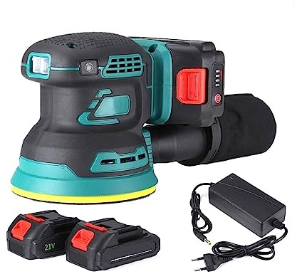 Lucidatrice professionale for levigatrice elettrica senza spazzole orbitale casuale senza fili da 125 mm con 1 carta vetrata(2 batteries)