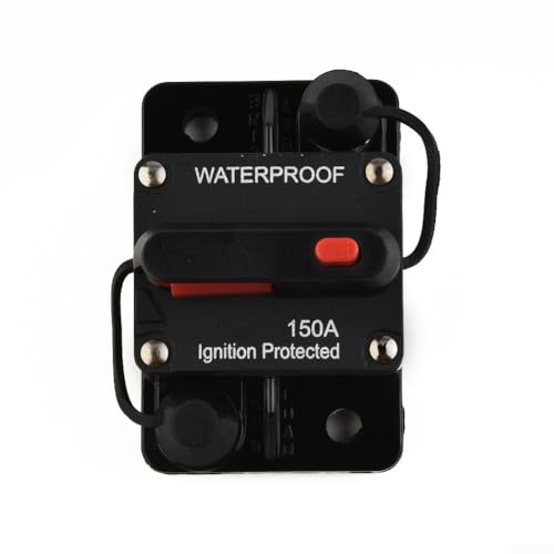 Fusible de disjoncteur de voiture à réinitialisation manuelle 30 3000 A 12 V 48 V CC étanche pour automobile et bateau avec protection IP67 contre les intempéries (150 A)