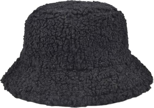 Fischerhut Damen Winter Falschpelz Damen Plüsch Fischerhut Wintermütze Warme Fleece gefütterte Fischerhüte Kopfumfang 56-58cm Breite Krempe Warme Mütze Hut für Freizeitausflüge Skifahren für Frauen