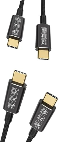 Yiicumhh Short USB Cables Compatible with Thunderbolt 5 Cable[2-Pack 1FT],Thunderbolt 4/3,80 Gbps USB c Data Transfer Cable 1 ft,USB 5 16k/8k Video for Monitors