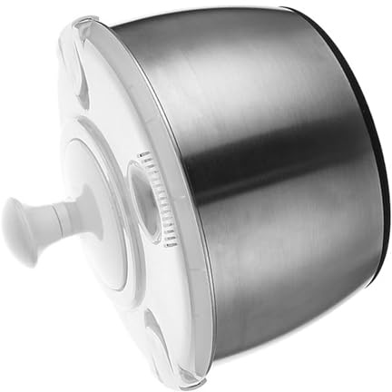 Badafaci Centrifuga per Insalata da 5 Litri, Lavaverdure in Acciaio Inossidabile con Rotazione Manuale, Grande capacità per Frutta e Verdura Fresca in