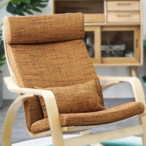 Cojín de algodón para Silla Cojín Remplazo para Sillones de Respaldo Curvo y Mecedoras con Funda Extraíble Almohadilla para Sillas Bentwood y Poang(Burlap Orange)