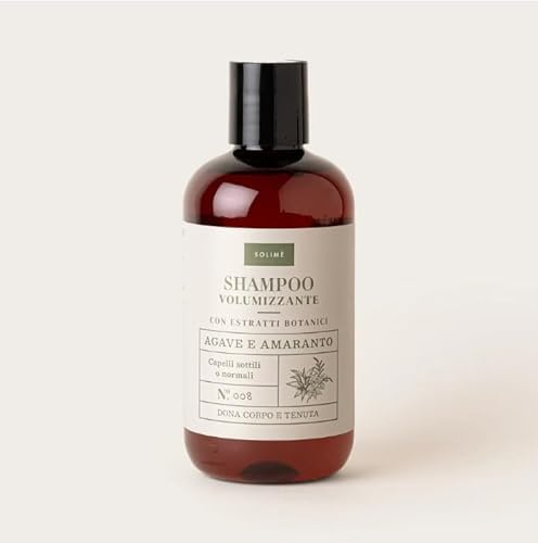 Solimè - Shampoo volumizzante e rivitalizzante naturale con Agave e Amaranto, ideale per capelli sottili o normali - 250 ml