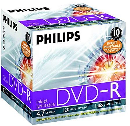Philips - 10 x DVD-R - 4.7 GB 16x - printable surface - CD case - storage media