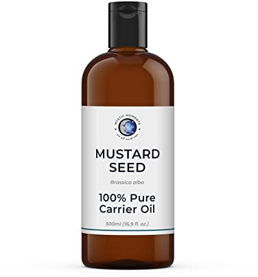 Mystic Moments | Mustard Seed Carrier Oil 500ml - Pure & Natural Oil Perfect for Hair, Face, Nails, Aromatherapy, Massage and Oil Dilution Vegan GMO Free