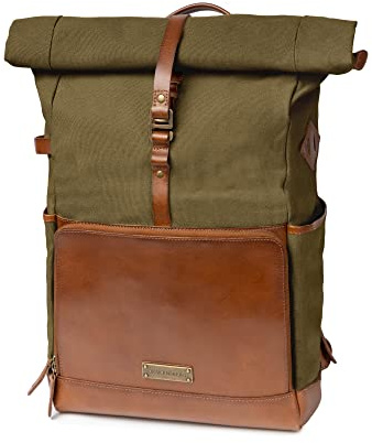 DRAKENSBERG Reise Rucksack 'Arthur' mit 17 Laptopfach und Technik-Organizer-Fach, Business, Handgepäck, 20-30L - Oliv-Grün, DR00123