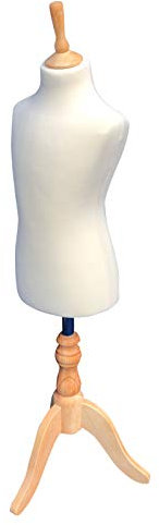 Schneiderpuppe, Schaufensterpuppe, Kinder 3–4 Jahre, auf einem hölzernen Ständer