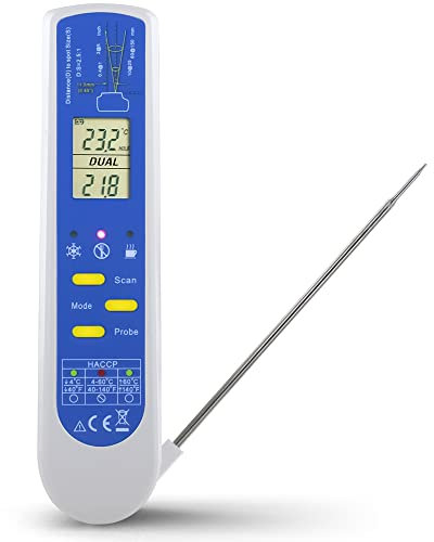 Metris Instruments Termometro digitale a infrarossi per la cottura degli alimenti, lettura istantanea, con sonda per cucina, griglia esterna, barbecue, affumicatore, modello TCT303F-NSF NSF approvato