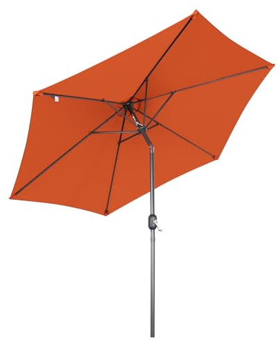Angel Living Sonnenschirm Ø 270 cm Gartenschirm Marktschirm Terrassenschirm Taupe Rund Sonneschirm Sonnenschutz aus aus Aluminium, Stahl und Polyester UV50+ Terrakotta