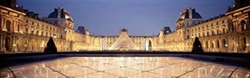 Posterazzi PPI89967L Light Illuminated in The Museum Louvre Pyramid Paris France Poster Print, 36 x 12