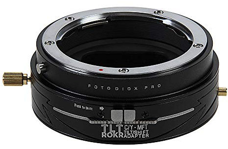 Fotodiox Pro TLT ROKR - Adattatore per obiettivo Tilt/Shift compatibile con lenti Contax/Yashica (CY) SLR a fotocamere Micro Quattro Terzi