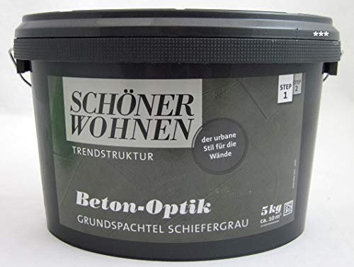 Beton-Optik Grundspachtel schiefergrau 5 kg Schöner Wohnen