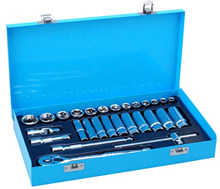 Bluespot 01547 Steckschlüsselsatz mit 3/8-Zoll-Antrieb, metrisch, 8-24 mm, 28-teilig