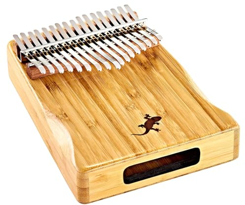 Ortega Guitars Kalimba C-Dur akustisch - Percussion Series - Daumenklavier mit 17 Zungen - Mit Schallloch - Inklusive Zubehör - Bambus, Natur (OKB2) | Percussion Series, inkl. Zubehör, Natur, OKB2