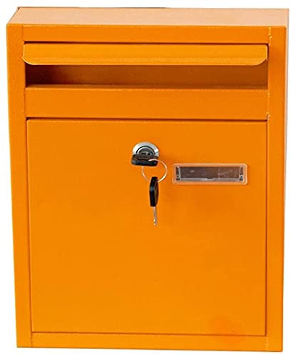 GXBCS Cassetta della Posta da Parete Cassette Postali Scatola dei Suggerimenti per Cassetta delle Lettere Americana Americana in Ferro battuto Giallo battuto, Adatta 32X24x8cm 1106