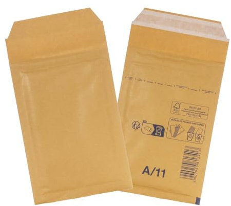 smiley pack Luftpolstertaschen Größe A1 Braun 120 x 175 mm – 200 Stück | Gepolsterte Versandtaschen mit Selbstklebeverschluss – passend für DIN A6