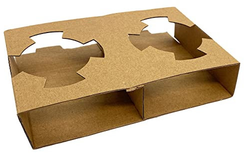 Edenpack Portavasos de cartón desechable para café, té, restaurantes, comida para llevar, bandeja para llevar bebidas frías y calientes (1000, cartón, 2 portavasos)