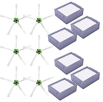 SUPENG Hepa-Filter-Mopplappen, kompatibel mit Irobot Roomba I3, I3+, I4, I6, I6+, I7, I7+, I8, I8+, E5, E6, E7, Roboter-Staubsauger-Hauptseitenbürste (Color : 022)