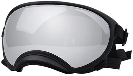 YEAG Hundebrille für Hunde und Kaninchen, UV-Schutz Sonnenbrille mit verstellbarem Riemen, Kunststoff, Schwarz, L