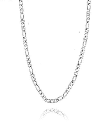Cadena de acero quirúrgico bañada en plata/oro con eslabones entrelazados y de diferentes tamaños para mujer, niña. Ideal para regalo del día de la madre, cumpleaños, aniversario. Joyería mujeres