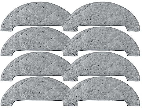 McbeAn Compatible For Venga VG RVC 3000 3001 Robot Vacuum Clenaer Main Side Brush Hepa Filter Mop Rag Wipe Replacement Parts Accessories Spare(8 Mops)