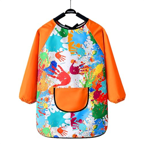 Malkittel Kinder Schürzen Bastelschürze Malschürze für Kinder für Körpergröße 120~140cm Kinderschürze für Jungen Mädchen Malschürze Kinder Künstler Schürzen für Basteln Malen Schule Haushalt