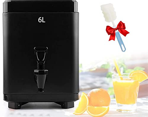 ANSNOW Distributeur de Boissons Chaudes Et Froides Isolées En Acier Inoxydable 6L/8L/10L/12L, Distributeur de Boissons Commerciales Avec Robinet Pour Eau Chaude, Lait, Thé, Café, Jus/Noir/10L