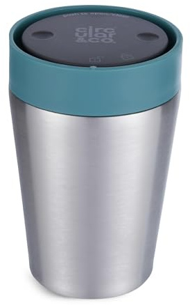 Circular & Co Pre 2026 (Previous Generation) Thermal Stainless Steel Travel Mug - 8oz/227ml - 100% Leakproof & Lockable - 6 Hours Hot/Cold - Push Top, One Hand Open, 360 Drinking Coffee Tumbler