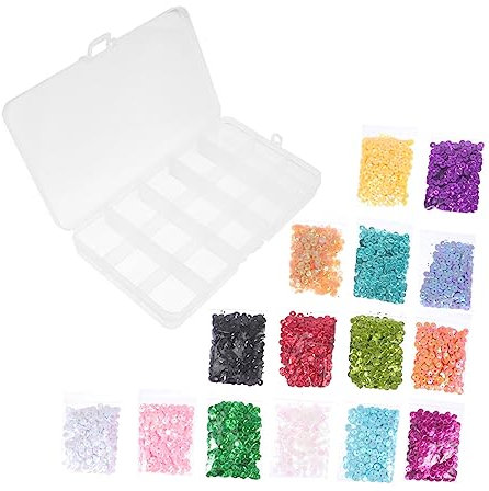 EXCEART 1 Schachtel Dekorative Fischs chuppen Pailletten ab Körbchen Pailletten Flocke flache runde Pailletten lose pailletten für DIY Paillettendekoration Handbuch Zubehör Kleidungsstücke