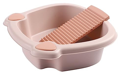 Ciieeo Waschbrett und Zuhause für Studentenwohnheim Handwaschbecken aus Pp in Rosa Robust und Formstabil Klein und Platzsparend zum Händewaschen von Kleidung