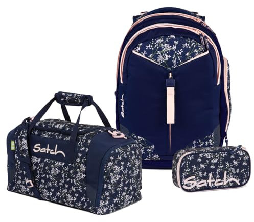 Satch Match Schulrucksack Set 3tlg. (Bloomy Breeze) inkl. Schlamperbox und Sporttasche