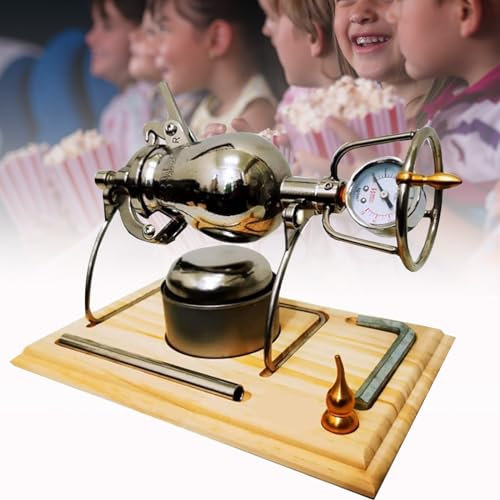 WDDEYYDS Popcornmaschine 300ml Edelstahl Retro Hochdruck Popcorn Maschine Mit Manometer Mini Popcorn Maker für Heimpartys