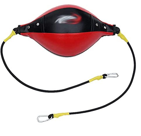 Boxsack, Boxsack mit Zwei Enden, Boxball, Boxsack für die Decke, Schlagtrainer, MMA-Geschwindigkeitstraining, Beste Boxausrüstung für das Training für Erwachsene/Kinder (Farbe: Schwarz-Rot) (Farbe: