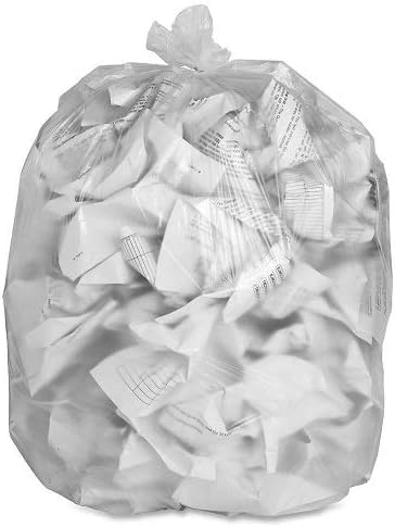 Box Of 200 Clear Plastic Recycling Bin Bags, 85L, Transparent, for Kitchen, Bathroom, Bedroom, Office, Polythene Bin Liners, Medium Duty, 17.7 x 28 x 38 Inch 450 x 720 x 965mm, 90 Gauge