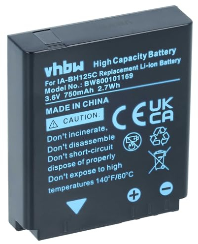 vhbw Batterie Remplacement pour Pentax D-Li106 | pour appareil photo (750mAh, 3,6V, Li-ion)