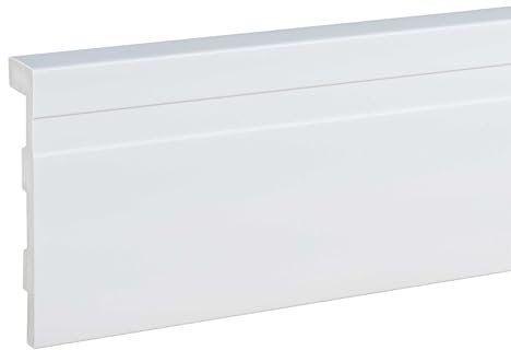 PROVISTON Plinthe de recouvrement pour carrelage 25 x 120 x 2000 mm - Plinthe moderne - Profil carré - En plastique blanc - Imperméable - Robuste et durable