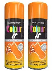PNJB All-Purpose Orange Gloss Spray - Quick Drying With Excellent Coverage for Metal, Wood, Plastic, Lightweight and Portable Aerosol, 400ml (2PCS)