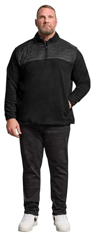 BadRhino Big & Tall Quarter Zip Quilted Fleece Jacket - Men's - Plus Size Curve