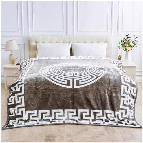 Apollo Luxuriöse, schwere Decke, 5 kg, Sherpa-Fleece, wendbar, Bettüberwurf, griechisch, 2-lagig, tiefer Schlaf, Angstlinderung, Polyester-Gewichtsdecke für Erwachsene (200 x 240 cm), 200 x 240 cm