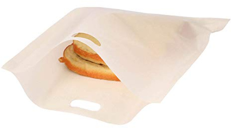 ZJchao Toaster Bags, Bags Grilled Cheese Toaster Bags Microwave Heating Reusable Non Stick Coated Fiberglass Reusable Non Stick for Pastries, Pizza Slices, Chicken Nuggets (17 * 19CM)
