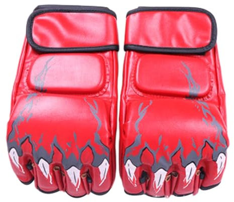 LOVIVER Boxhandschuhe Halbfingerhandschuhe Leichte tragbare ergonomische Zubehör Schlagpratzen für Grappling Taekwondo Männer, Rot