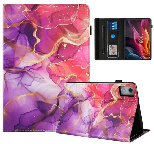 Rostsant Coque pour Lenovo Tab M11 Plus/Lenovo Tab K11 Plus Impression Graphique Housse en Tablette Cuir PU Protection pour Lenovo Tab M11 Plus/Lenovo Tab K11 Plus 11.45 Pouces Marbre Rose doré