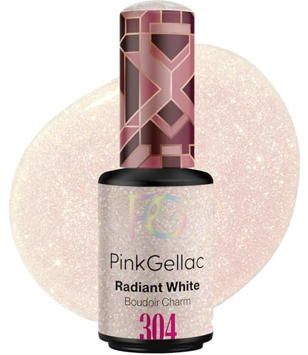 Pink Gellac Gel Nagellack UV, Veganes Nagelgel - 304 Radiant White 8 ml | Gelnagellack für UV Lampe, Einfache Anwendung Nail Polish für 14 Tage Salonqualität, Gellack Made in Holland