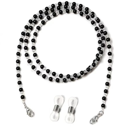 AAIXXIZAO Brillenkette Beliebte Damen-Brillenkette Schwarze Und Weiße Perlen-Maskenkette Anti-Verlust-Schmuck Schwarze Und Weiße Perlen-Brillenkette