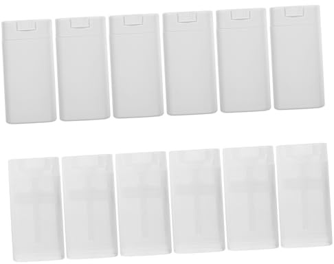 HONMEET 12 Stück Flache Plastikcremeflaschen Transparent und Weiß Auslaufsichere Reise Deodorant Behälter Kompakte Kosmetik Aufbewahrung für Kulturbeutel und Outdoor